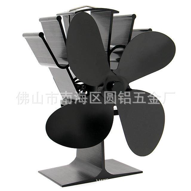 冬季跨境爆款优质铝合金便携式壁炉风扇外贸欧美热动力4叶风扇