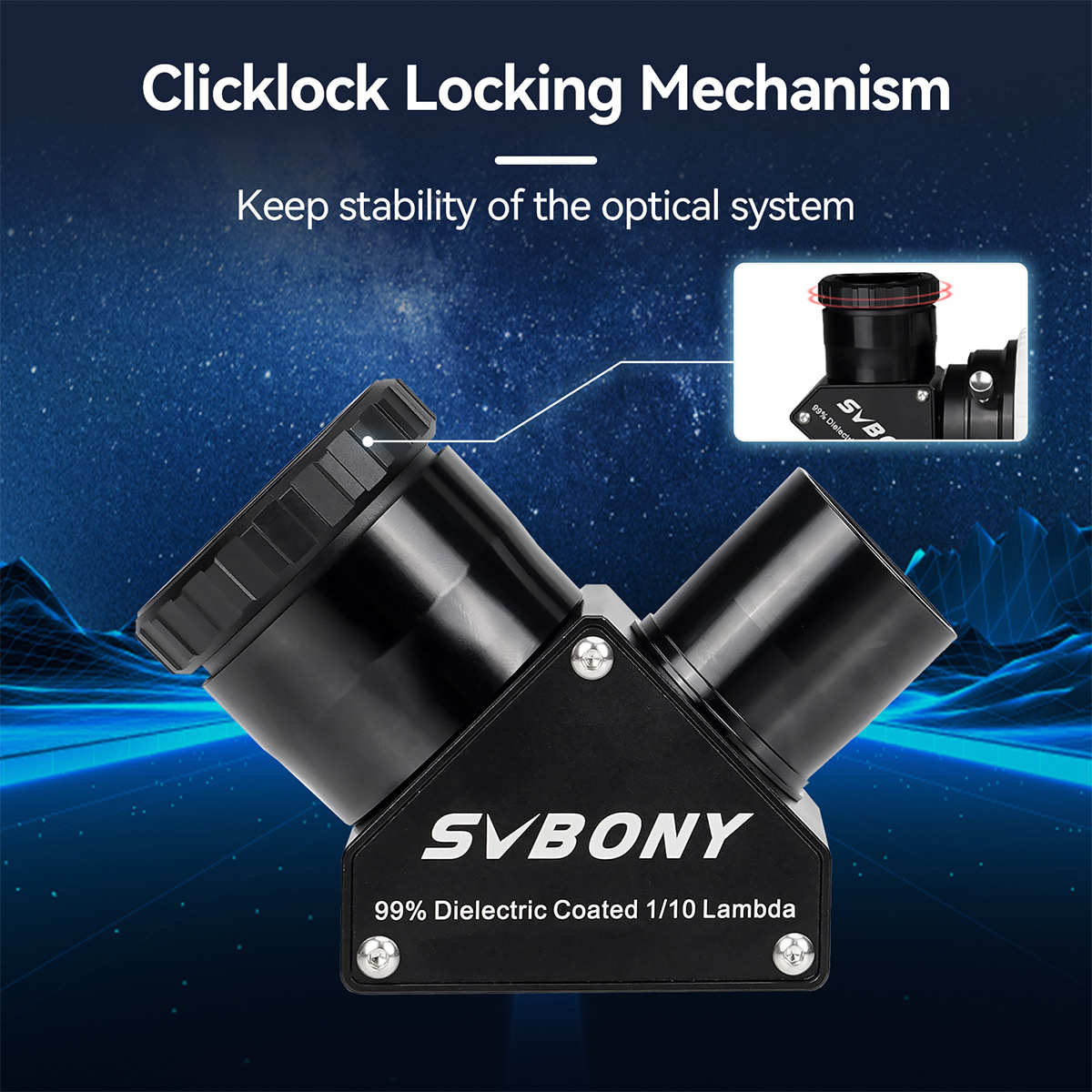 SVBNOY SV223天顶镜1.25/2英寸90度1/10λ平面镜介质镀膜