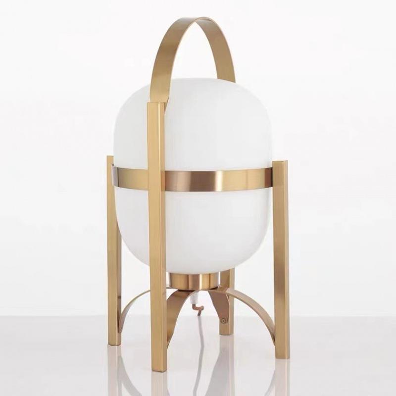 后现代简约日式台灯轻奢北欧玻璃客厅卧室书房床头手提篮子装饰灯