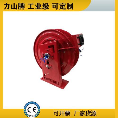 自动电缆盘源头厂家工业自动绕线器弹簧光纤滑环高压金属电缆卷盘