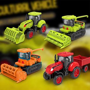 儿童农夫玩具车拖拉机惯性收割麦松土机运输车仿真田园工程车模型