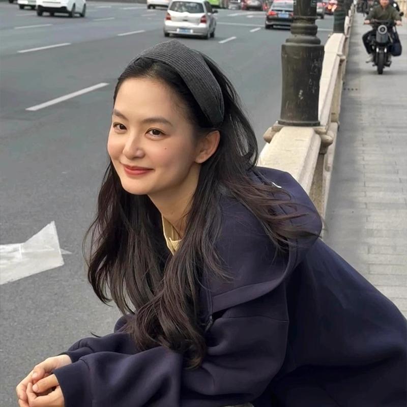 高级灰色宽边洗脸发箍气质发饰