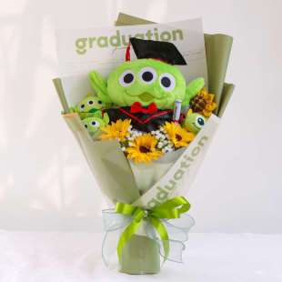 卡通花束毛绒玩偶公仔三眼怪三眼仔娃娃毕业季生日礼物送女友老婆