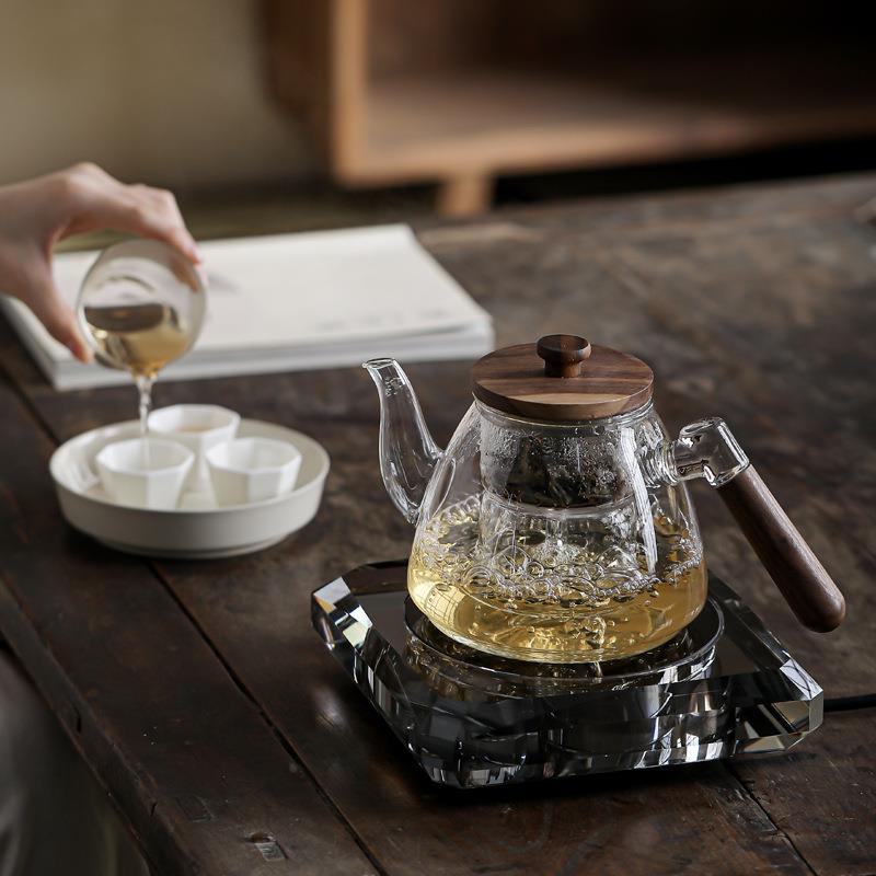 茗凤祥水晶电陶炉煮茶器玻璃烧水壶白茶煮茶壶小型全自动茶炉套装