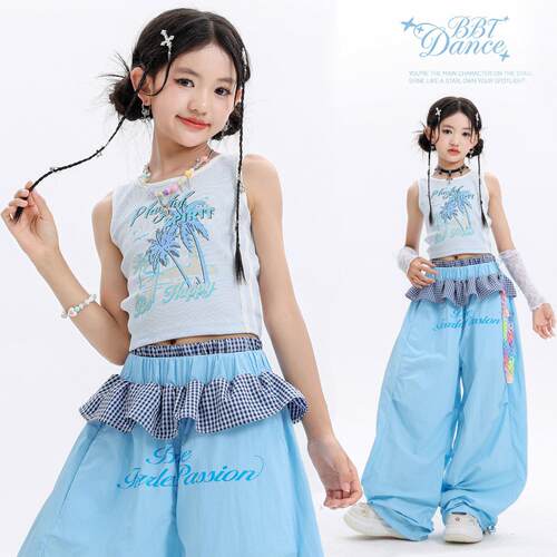 爵士舞服装女童走秀jazz街舞儿童潮服女团表演嘻哈舞蹈套装演出服