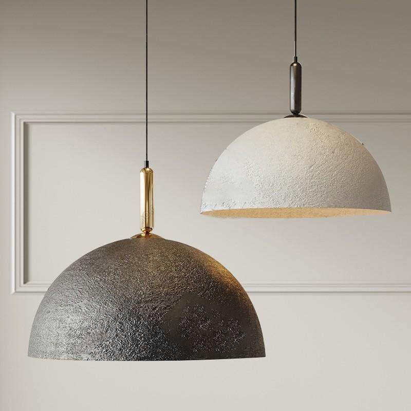 日式侘寂风肌理纹灯罩吊灯饭厅餐饮餐桌咖啡厅设计师单头吊灯