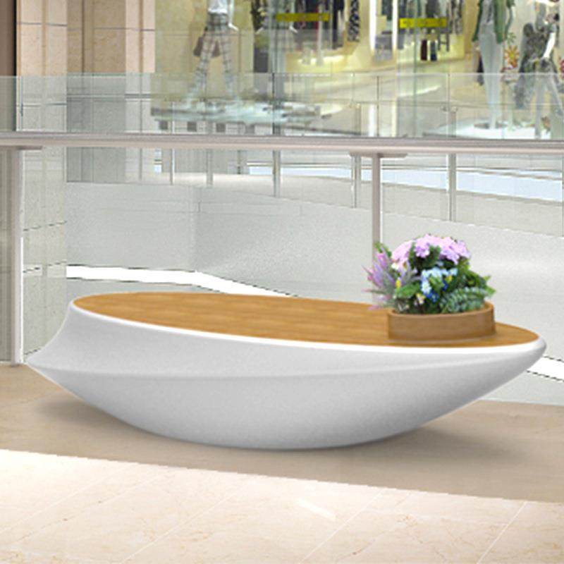 巧工坊玻璃钢座椅商场美陈异形快艇休闲椅户外广场公共区休息坐凳