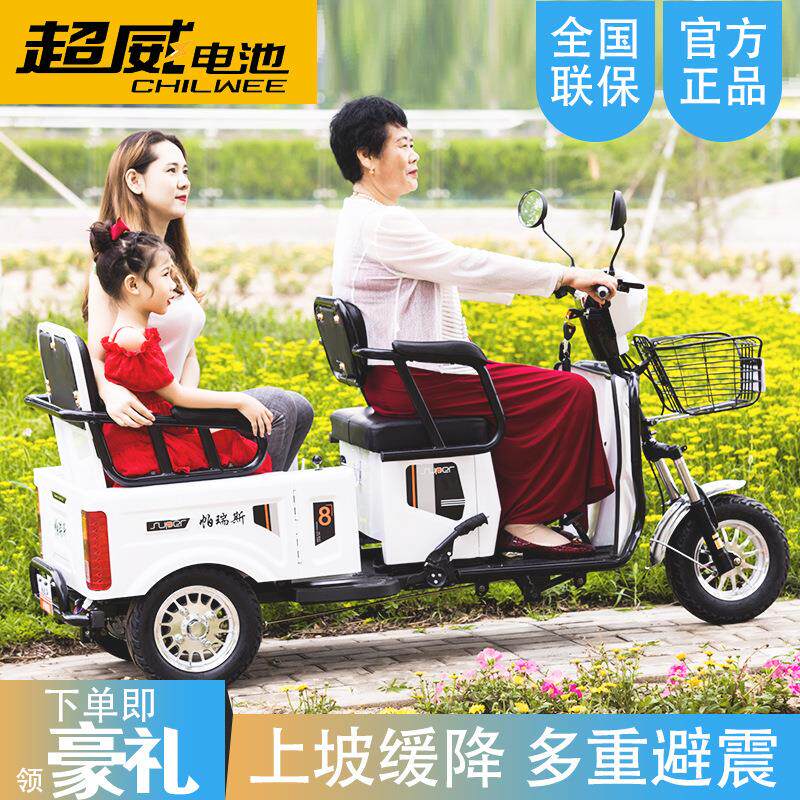 电动轮人家用代步车接送孩子车老人休闲小斗小型电三成轮爬三坡神
