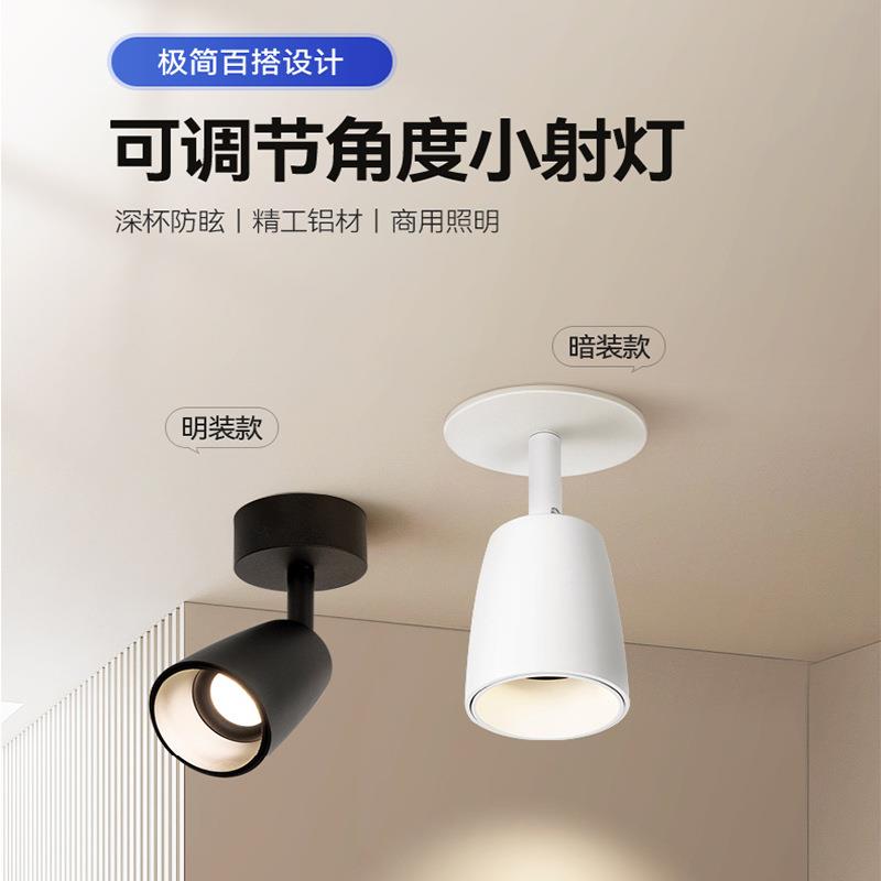 可调角度射灯嵌入式led天花家用过道玄关照画客厅背景明装洗墙灯