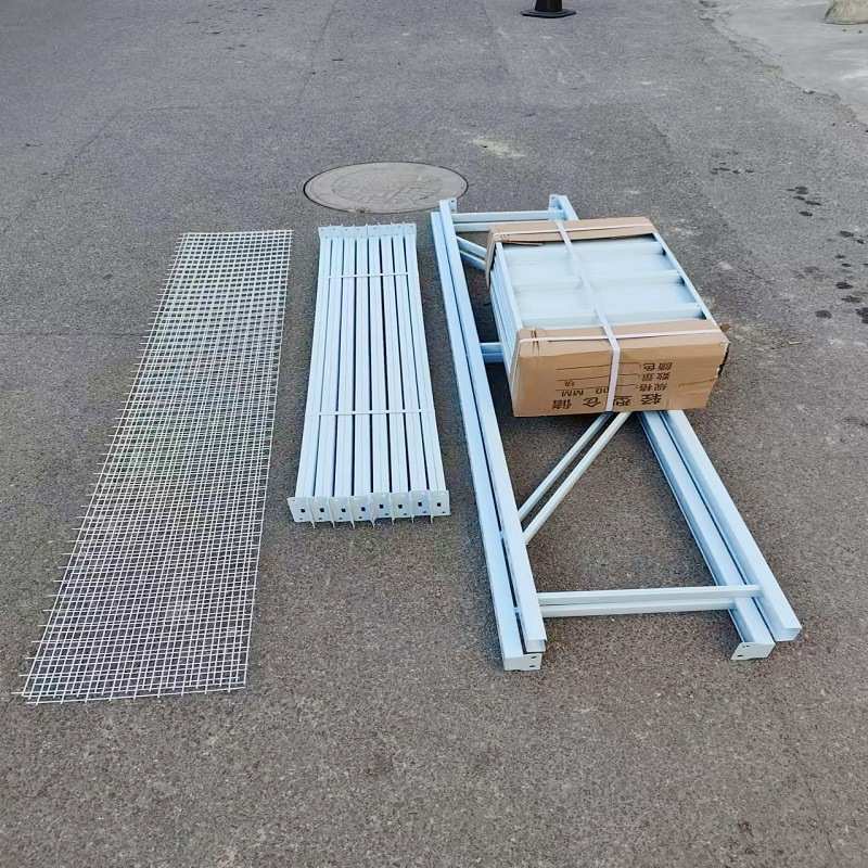 货架立柱腿白色金属配件轻型中型钢铁架子拆装零部件货架网片侧网
