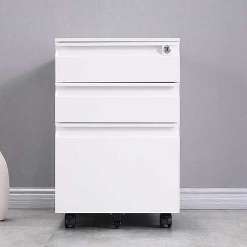 钢制活动柜办公桌下资料文件抽屉柜带锁铁皮柜子收纳储物移动矮柜