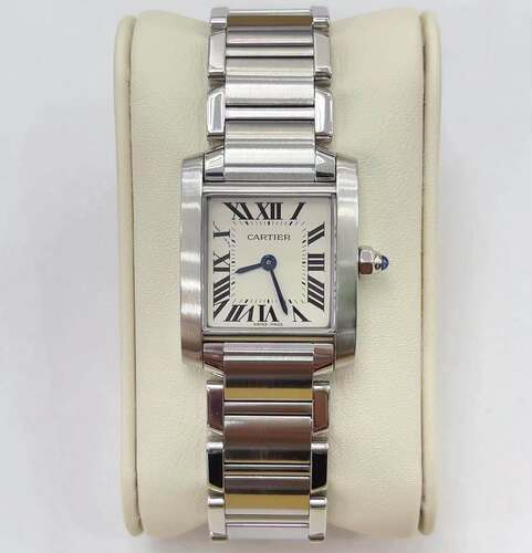 正品98新卡地亚坦克系列小号25*20MM精钢石英女表W51008Q3