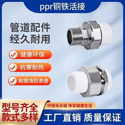 PPR活接头 铜外丝内丝活接 双头双外丝活接4分6分1寸ppr水管配件