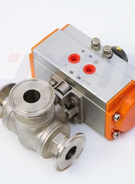 气动6三通L796型快装球阀04不锈钢T气型卡箍式动球阀厂3家Q84F