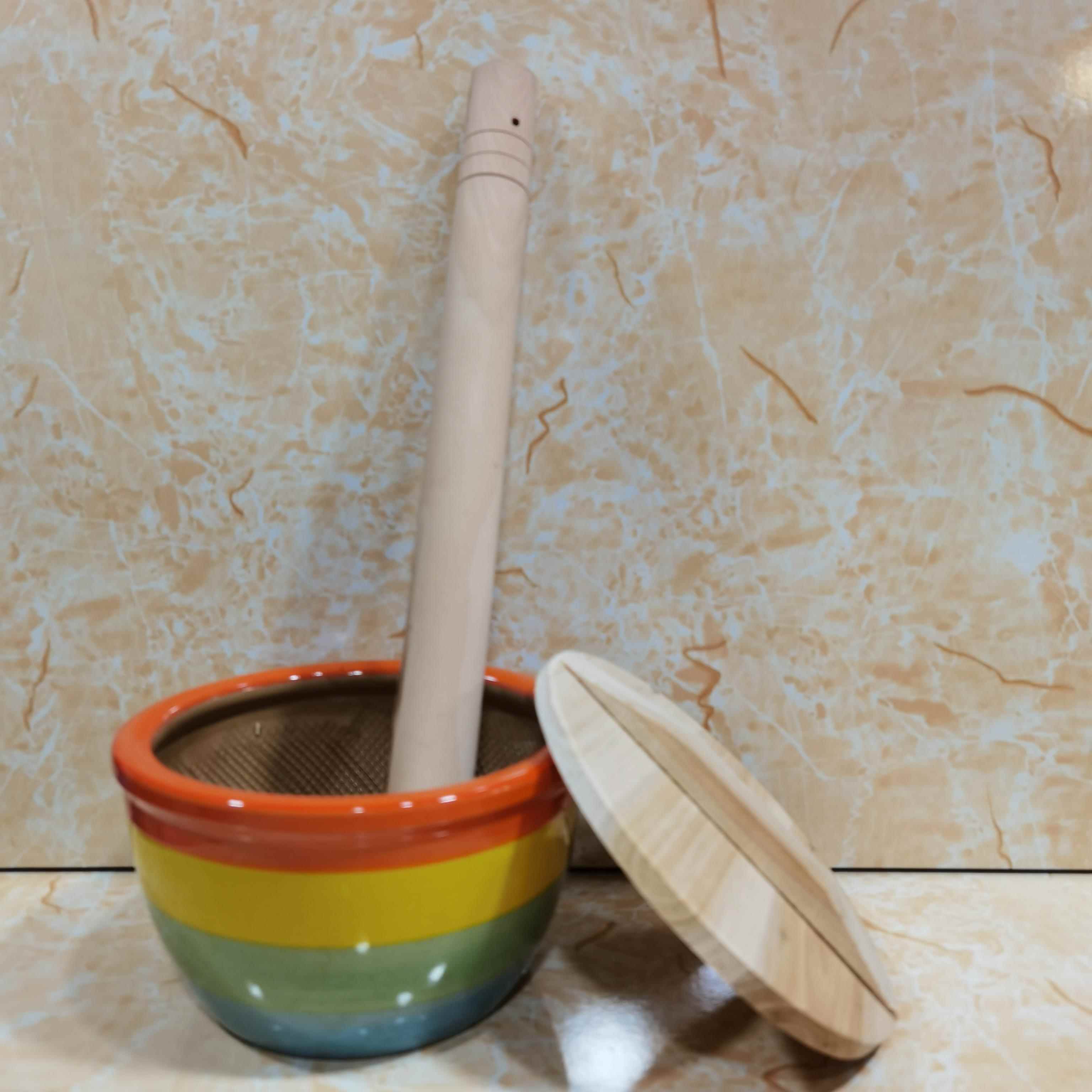 正品新款彩虹茶钵潮汕客手家咸擂茶牙钵钵工具擂辣椒家用工捣碎研