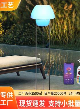 跨境庭院灯户外防水RGB蓝牙音箱暖白色民宿别墅落地庭院灯