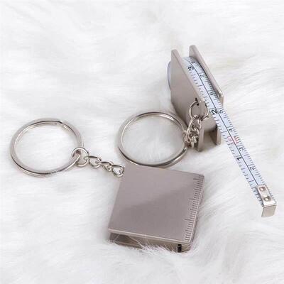 Steel Tape Measure Keychain1.2米金属卷尺钥匙扣便携