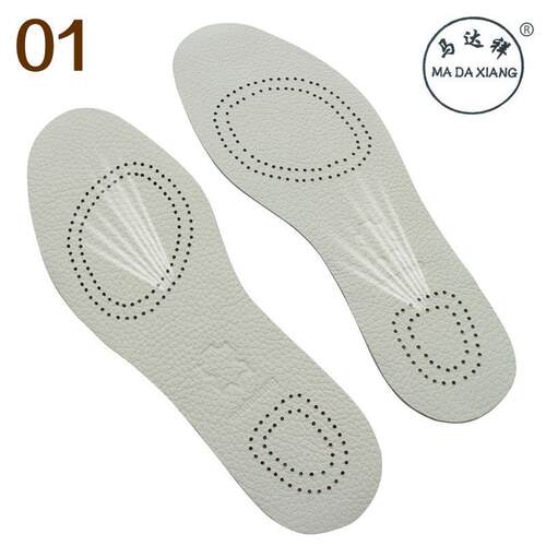Premium Full-Grain Leather Shoe Insoles Breathable Footbeds