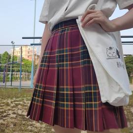 日系高腰格子山&楂树格裙jk制服裙半身裙百褶裙百折裙校服