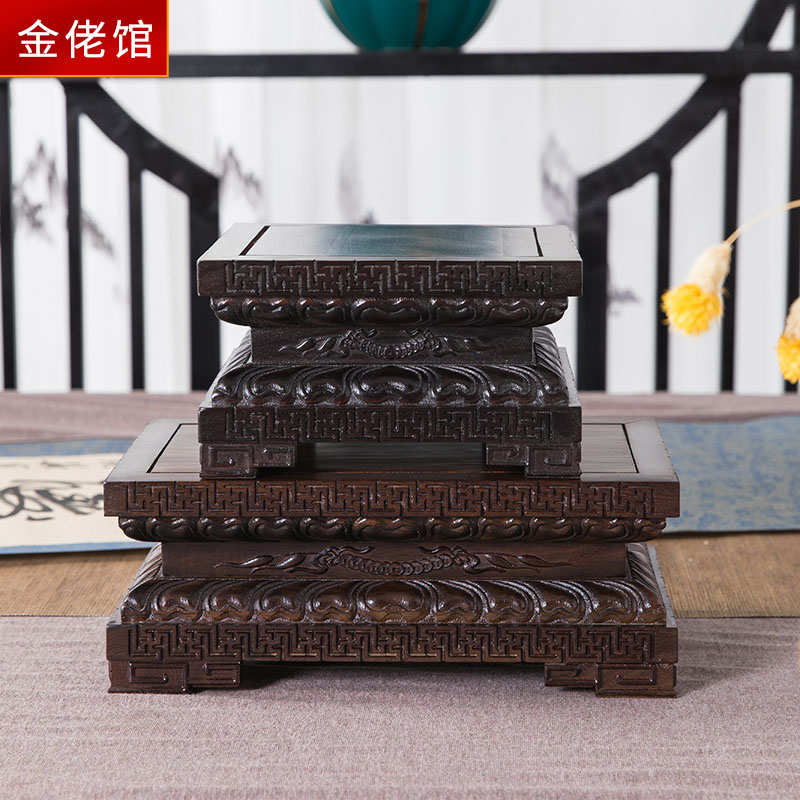 实木质佛像底座财神莲花台观音加高供奉关公摆件托架定制供佛家用