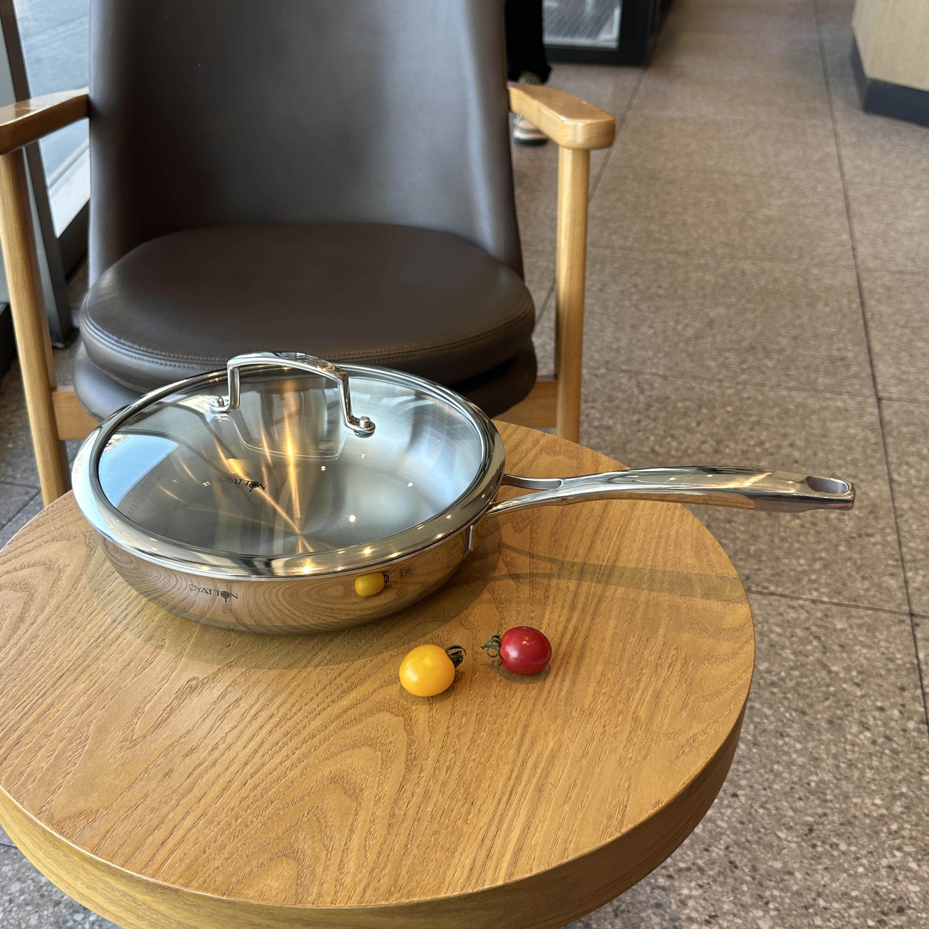 欧亚18/10不锈钢奶锅一人食单柄小炒锅无涂层雪平锅煎炒煮多用锅