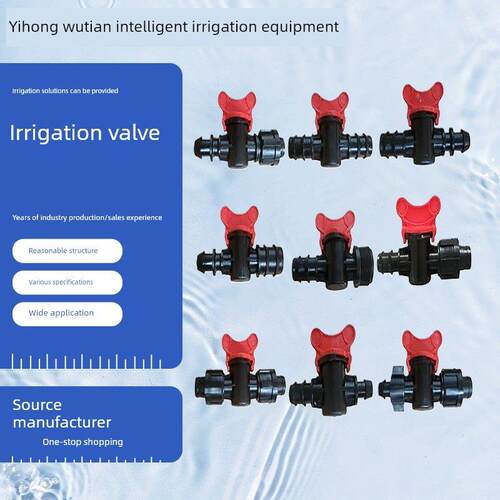 滴灌带16 20 25 32PE管锁母直通阀门滴灌管配件微喷PE管配件开关