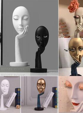 人脸面具艺术品摆件美睫美甲店美容院展示客厅酒柜玄关头像装饰品