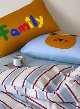 多巴床小清新全棉条纹三四.件套卡通简约时尚被套床胺单15PSTm上