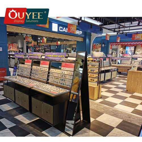 欧野展柜眼镜展计示柜货架太整店设墨镜眼镜柜实JY003木玻璃柜l阳