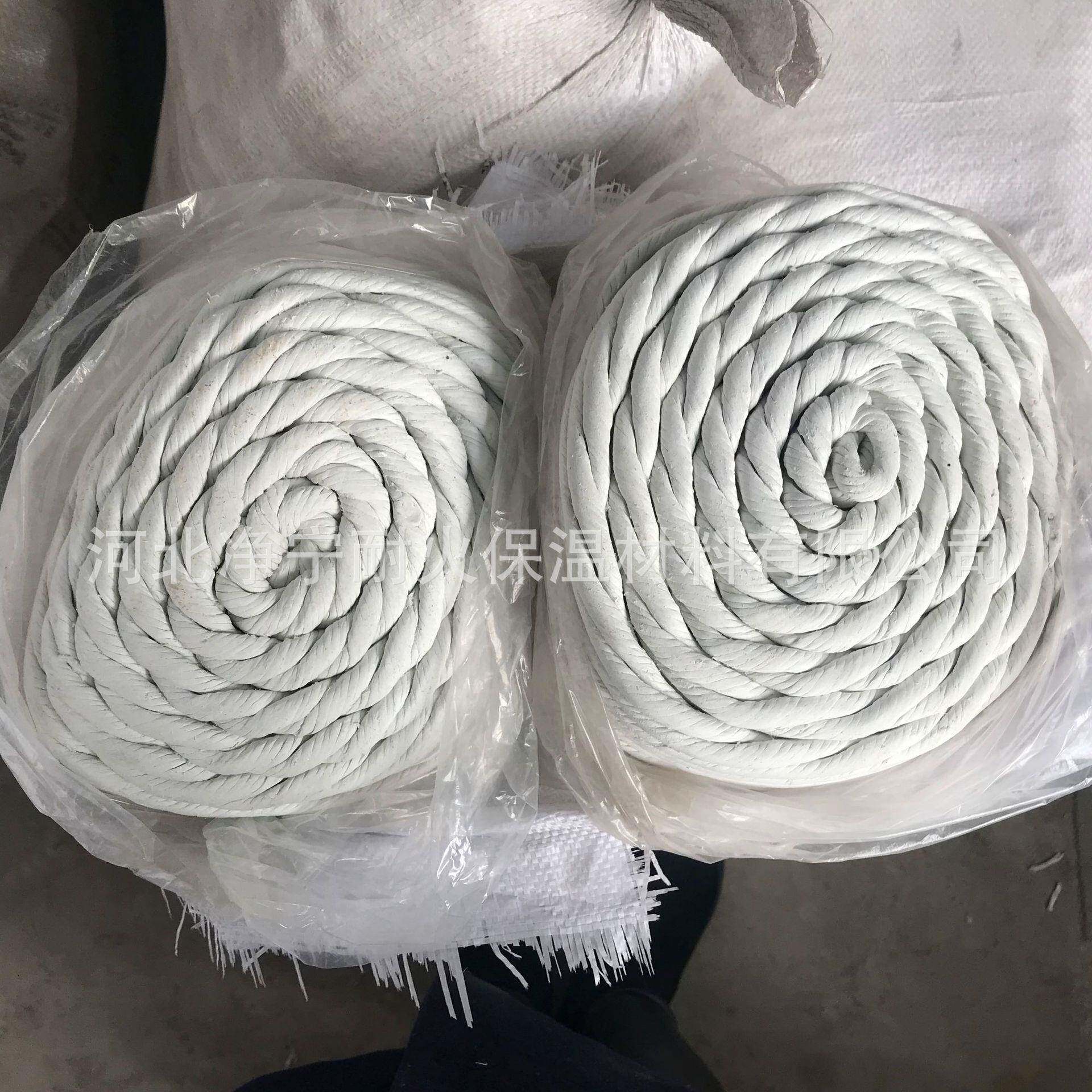 无尘石棉绳耐高温工业窑炉用编织石棉绳20mm多规格陶瓷纤维石棉绳