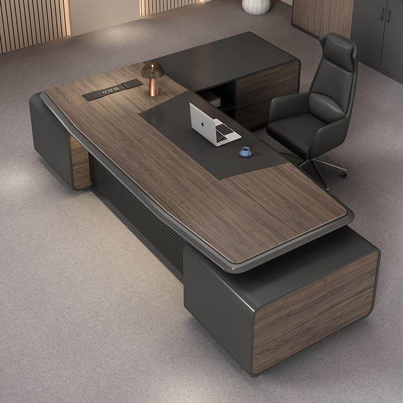 轻奢烤漆办公桌椅组合高档简约现代老板桌大班台经理室总裁桌大气