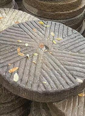老旧石磨盘扇建房镇宅石磨子青石老磨盘茶台踏步汀步石别墅垫脚石