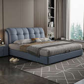 齐边床软包储物婚床新款 轻奢床小户型主卧双人床极简现代简约 意式