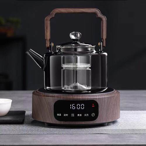 新匠黑晶炉1600W家用高档智能定时煮茶器玻璃煮茶壶泡茶炉茶具套