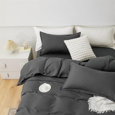 Bed Sheets 4 set quilt duvet cover纯色磨毛四件套简约被套床单