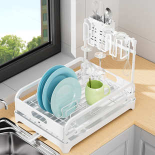 厨房水杯架碗盘架洗碗池溧水架台面沥水筷子家用收纳碗碟单层