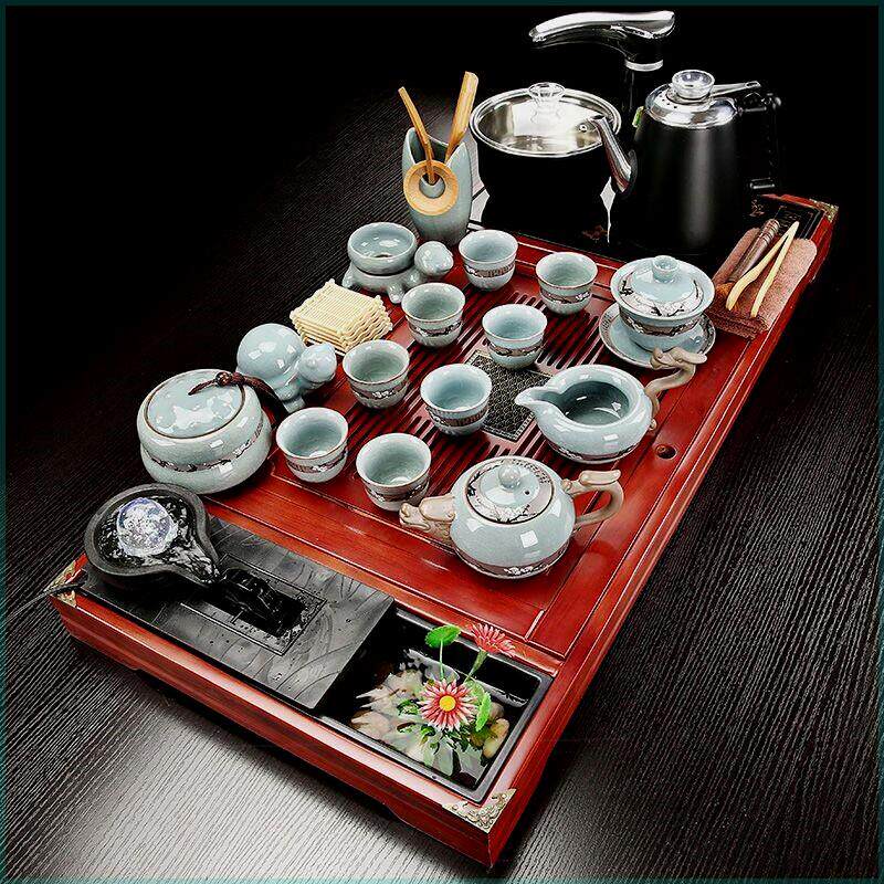 茶具茶台一整套套装家用全自动实木功夫茶盘紫砂茶道简约茶杯