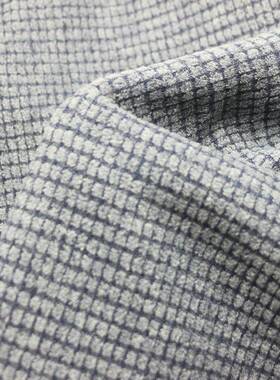 小方格玉米873粒双面毛蚁巾布针单刷蚂面蚁布织提花单绒TR蚂绒布