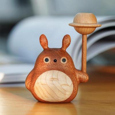 山兰小龙猫香薰扩散器实木家居装饰创意可爱桌面装饰礼品