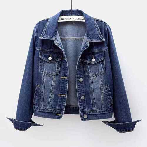 Spring and Autumn Style Denim Jacket Womens Short Slim Fit