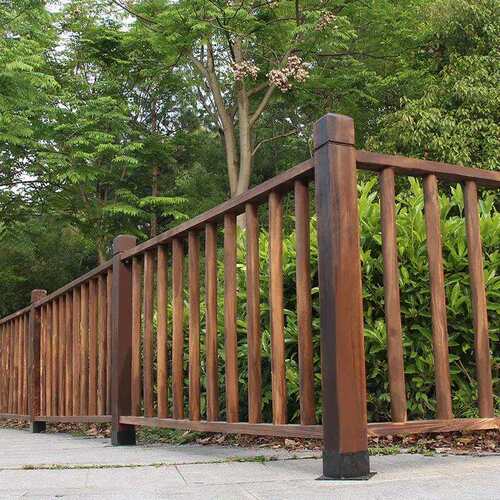 仿木护栏景区园艺景观种植庭院景区用护栏池塘河道预制仿树藤围栏