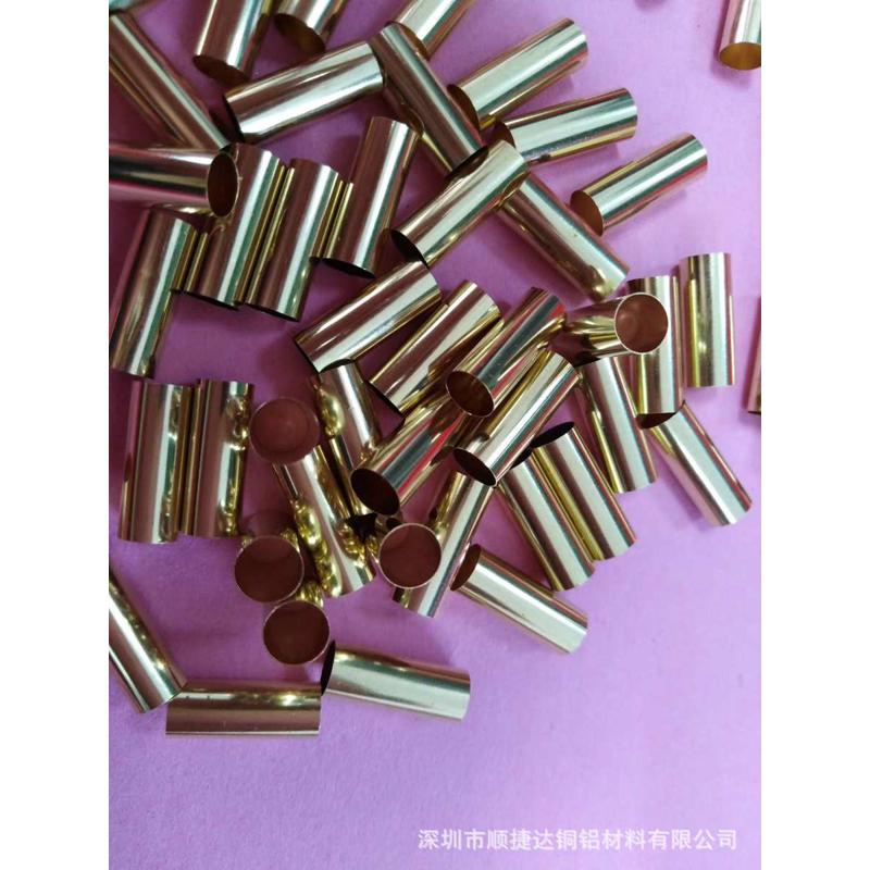 深圳H65无铅光亮面黄铜管 五金件装饰品挂具薄壁黄铜管 数控切割