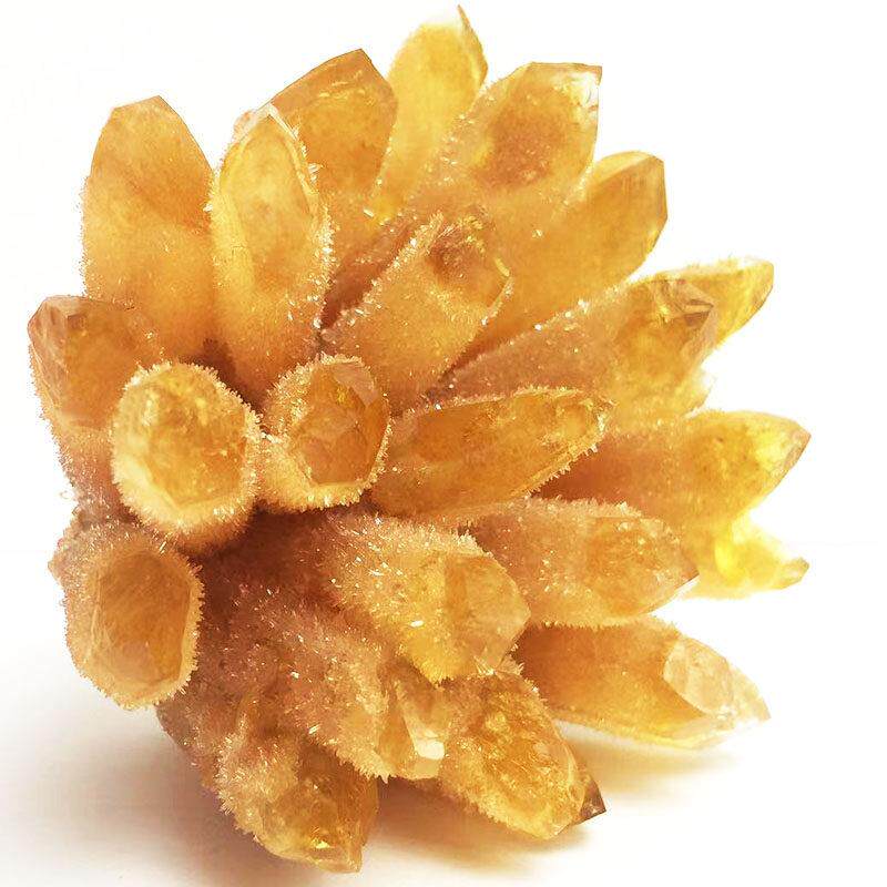 天然黄水晶簇消磁原石矿物摆件手錬家居用品鱼缸花盆晶石装饰礼品