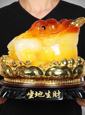 招财金蟾摆件坐地生财金蝉办公室客厅收银柜台店铺开业礼品聚宝摆