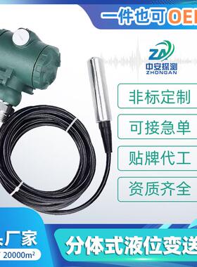 投入式液位变送器数显水位传感器分体式静压式4-20MA液位计仪表