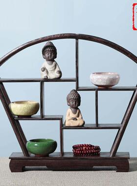 新中式家具装饰拍摄小饰品博古架实木中式摆件中国风古风道具背景