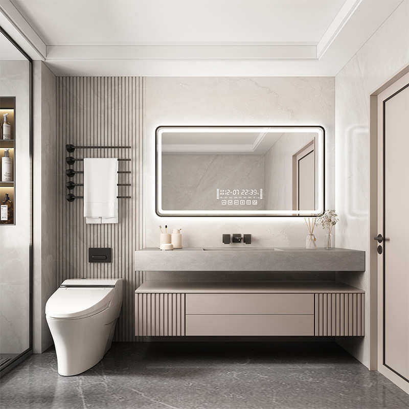 厂家直销新款智能浴室镜方形铝合金边框发光浴室镜防雾镜卫生间专