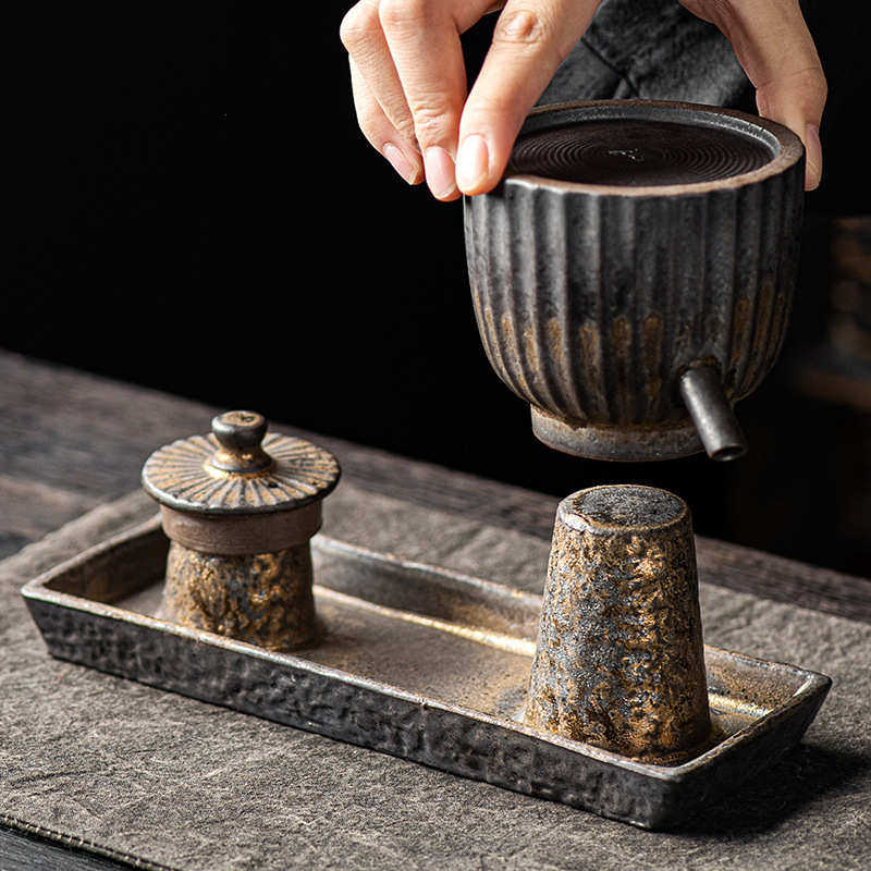 鎏金双柱盖置紫砂茶壶盖碗盖子架茶壶沥水架家用晾壶盖托配陶瓷配