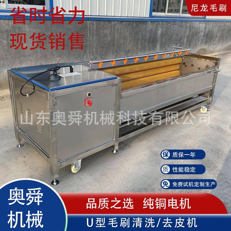 农产品土豆清洗机大姜清洗机器花生根茎类蔬菜毛辊清洗机