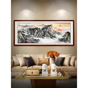 山无水装 泰山日出山水画 国画名画 客厅山水画 饰 办公室挂画